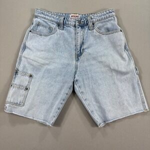 Guess Originals Carpenter Jean Shorts Men's Sz 29 Denim Raw Hem Light Wash Baggy